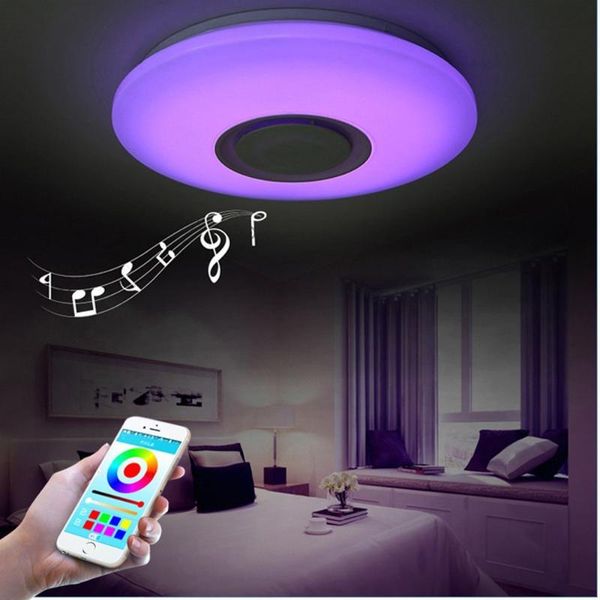 

nordic rgb ceiling light for bedroom living room lamp with bluetooth speaker dimmable colors lighting lights