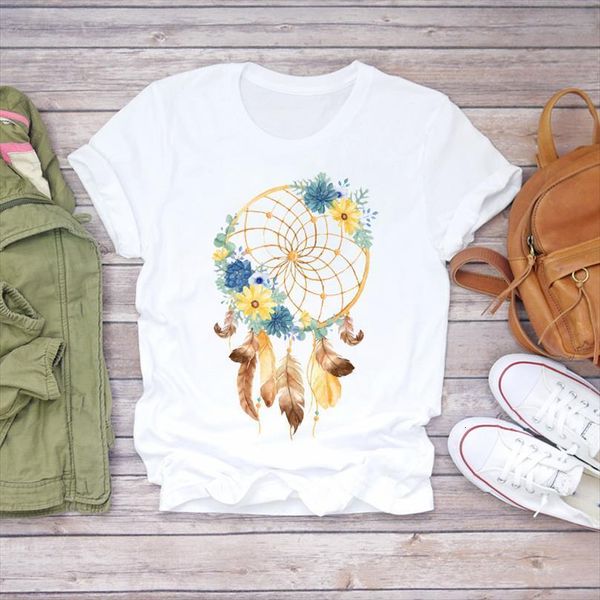 

and women feather flower men t shirt floral harajuku cute fashion print lady womens graphic ladies female tee, White;black