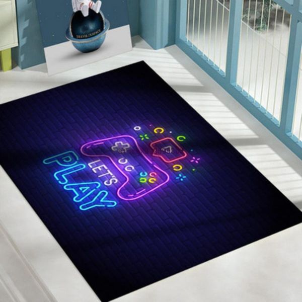 

carpets cartoon kids playing area rugs 3d game controller printed anti-slip child bedroom play crawl floor mat kid gamer big rug