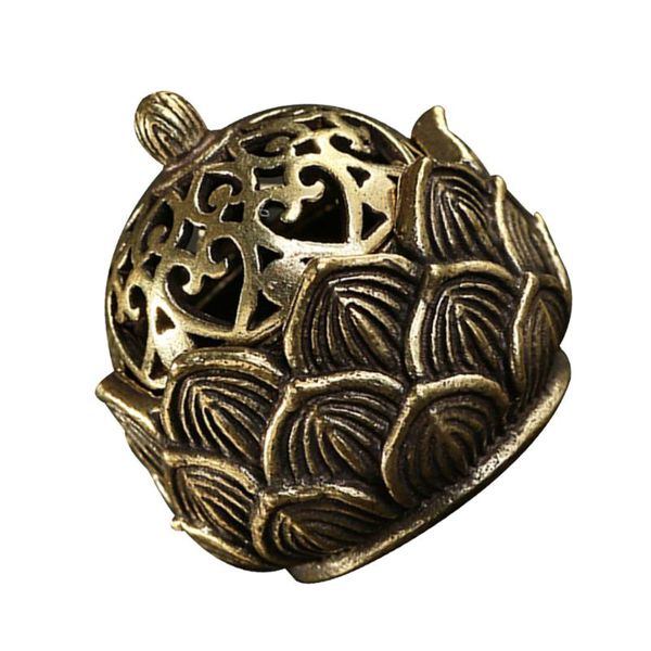 

fragrance lamps 1pc copper incense holder lotus shaped home censer with lid