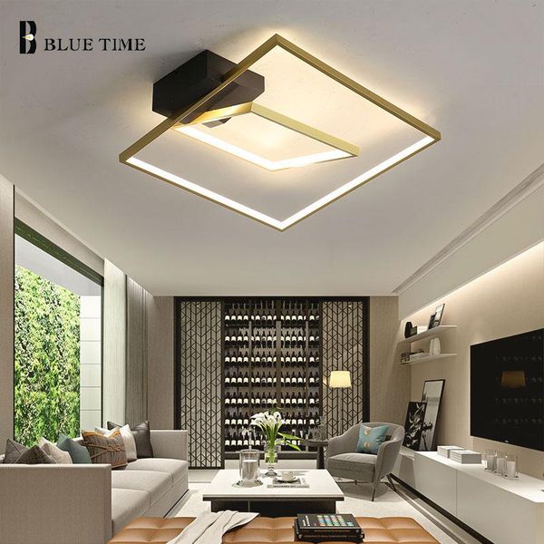 

ceiling lights surface mount led light 110v 220v bedroom living room modern lamp square lighting fixtures gold&white
