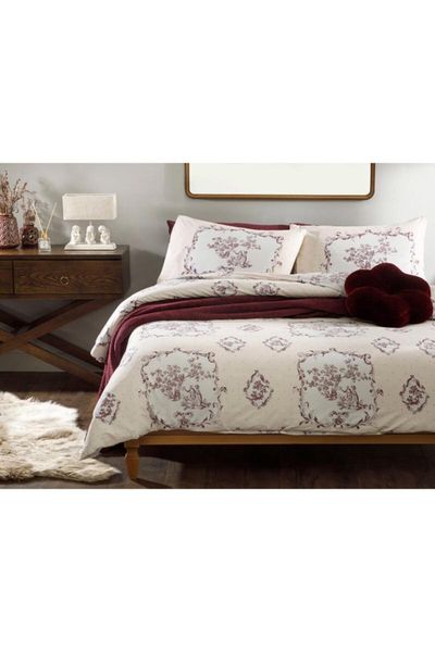 

bedding sets chic tuile cotton double duvet cover set 200x220 cm plum 10030087