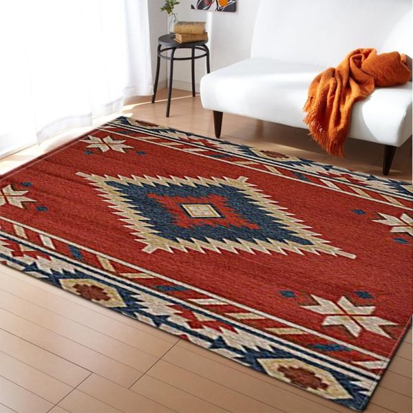 Teppiche ethnischer Stil Teppich Retro europäisches Muster großer Quadratmatte Matte Wohnzimmer
