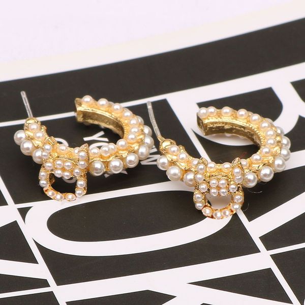 

the same small fragrance celebrity pearl earrings simple earrings earrings accessories black friday, Golden;silver