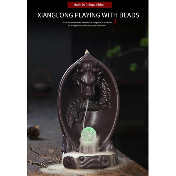 

fragrance lamps creative led lamp reflux incense burners chinese dragon ornaments living room office leisure yoga crafts ceramic