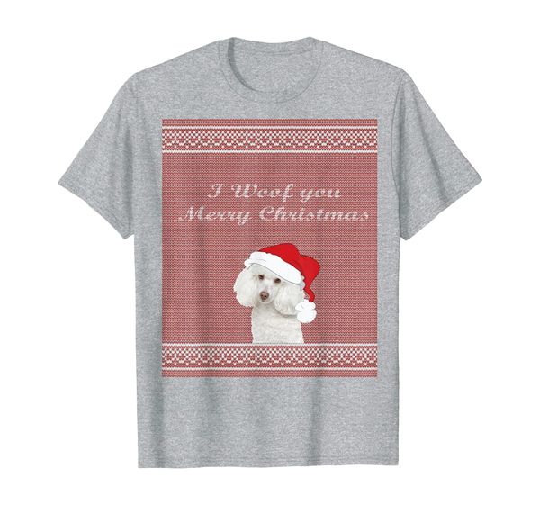 

ugly holiday party poodle t-shirt, White;black