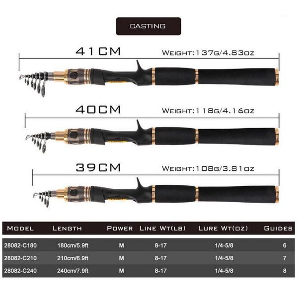 

boat fishing rods rod casting pole medium power 6/7/8ft