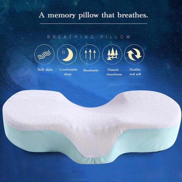 

pillow orthopedic latex ergonomic curve improve sleeping pillows memory foam slow rebound concave headrest neck support