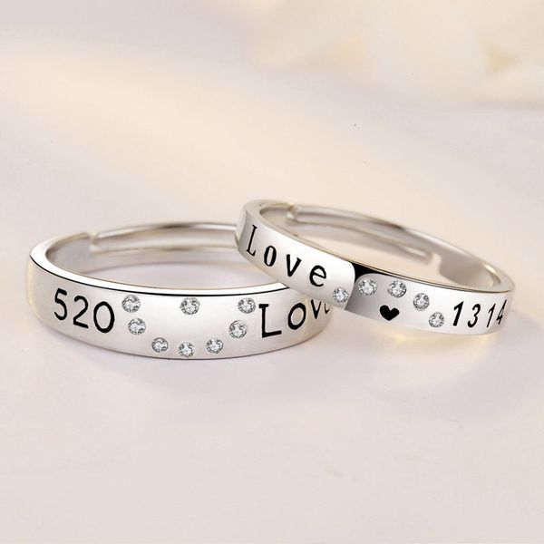 

a pair of simple 925 pure sier ring for lovers in japan and south korea, Silver