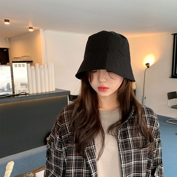 

japanese bucket big brim hat woman summer korean version collapsible all-outdoor sai sunshade hats basin tide, Blue;gray