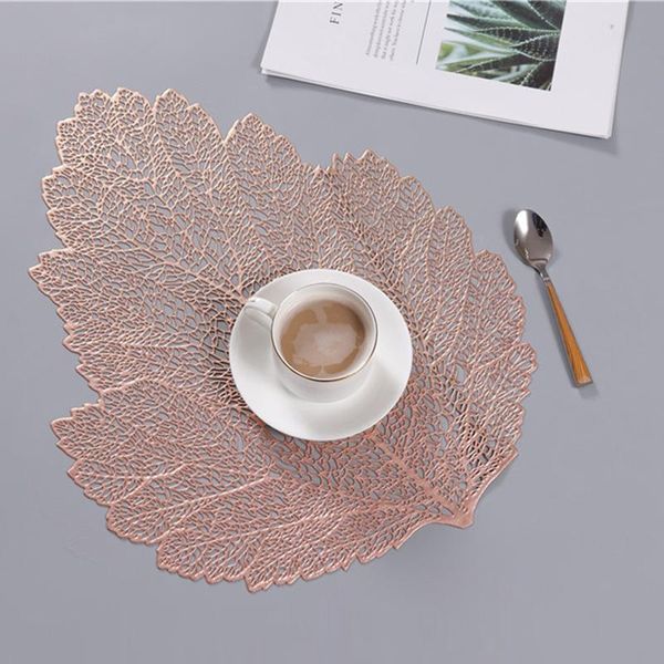 

table runner simulation plant leaf tableware pad christmas decorative pvc mat tea cup bowl heat insulation pads
