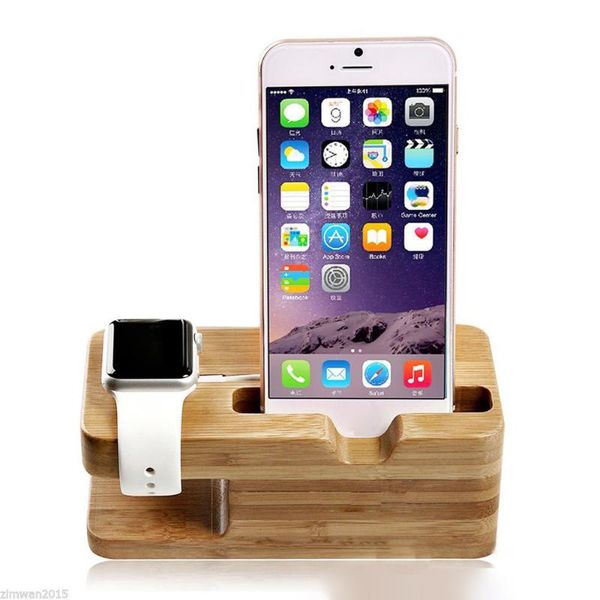 

cell phone mounts & holders usb charging stand 3 port bamboo wood dock station for cellphone smart watch