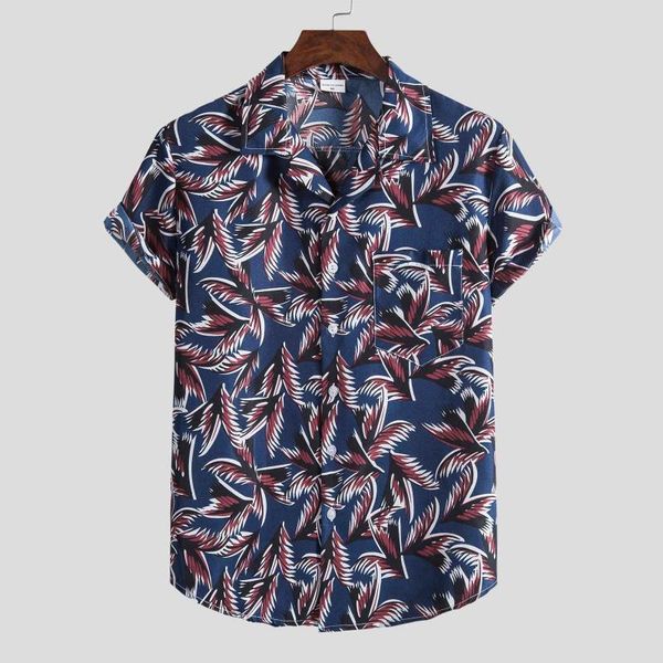 

2021 new fashion ethnic printed men's shirt short-sleeved lapel boy men's versatile casual long-sleeved shirts#g30, White;black