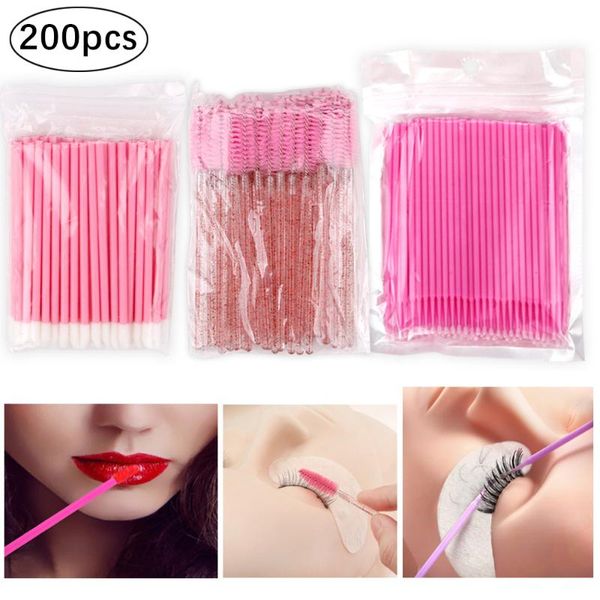 

makeup brushes 200pcs eyelash set eyebrow lip brush microbrush individual mascara wands applicator grafting eyelashes tool