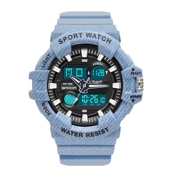 

new arrivals sanda 3038 man sports multi-color selection design swatch with calendar luminous 50atm waterproof tpu strap ing, Slivery;brown