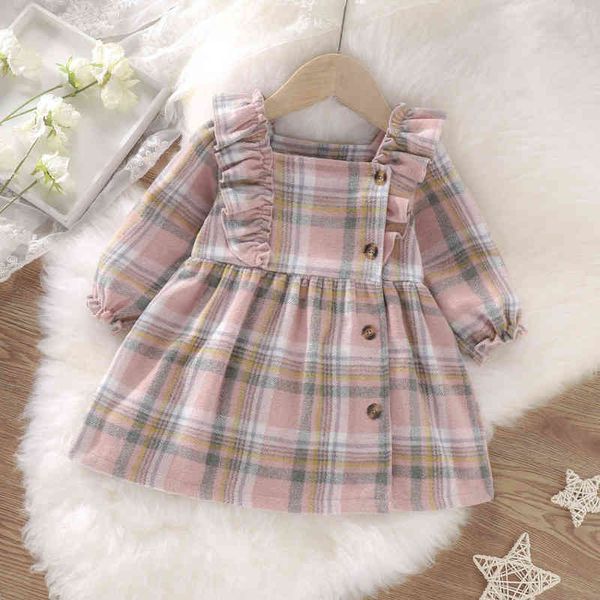 Meninas vestidos de moda primavera outono toddler algodão princesa festa de manga comprida vestido para bebê infantil aniversário roupas crianças 3y g1215