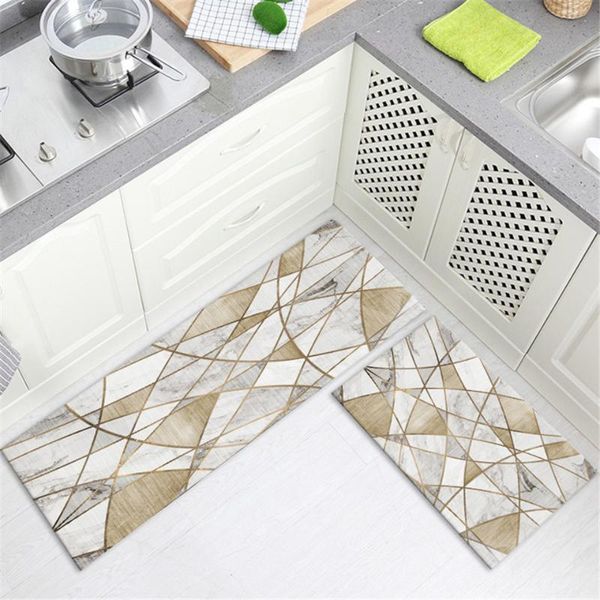 

carpets nordic simple marble kitchen mat for floor anti-slip water absorption long bathroom flannel bedside girl room decor
