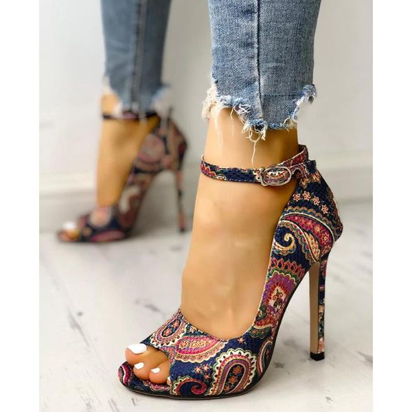 

sandals brand design dorp shoes elagant thin heels buckle straps peep toe fashion female, Black
