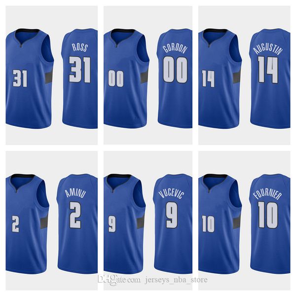 

2021 men team basketball jerseys 31 ross 10 fournier 14 augustin 2 aminu good quality size s-xxl blue, Black;red