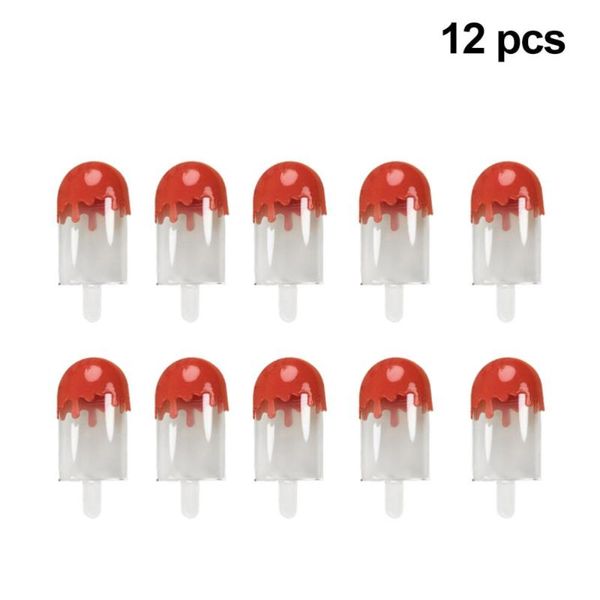 

12pcs popsicle candy box creative funny personalized popsicle candy storage box (red)