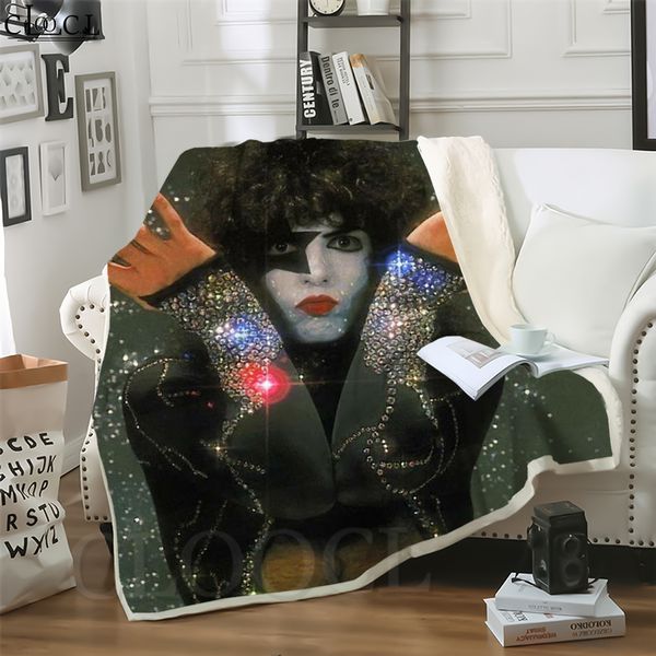 

cloocl new metal rock kiss band 3d print harajuku air conditioning blanket teens bedding throw blankets plush quilt