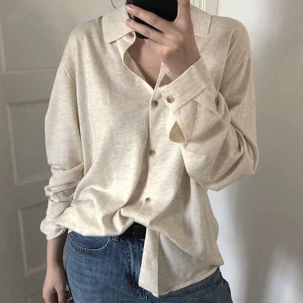 

women's jackets 2021 spring woolen vintage full sleeve shirt jacket office lady elegant outerwear autumn korean loose c0d602t, Black;brown