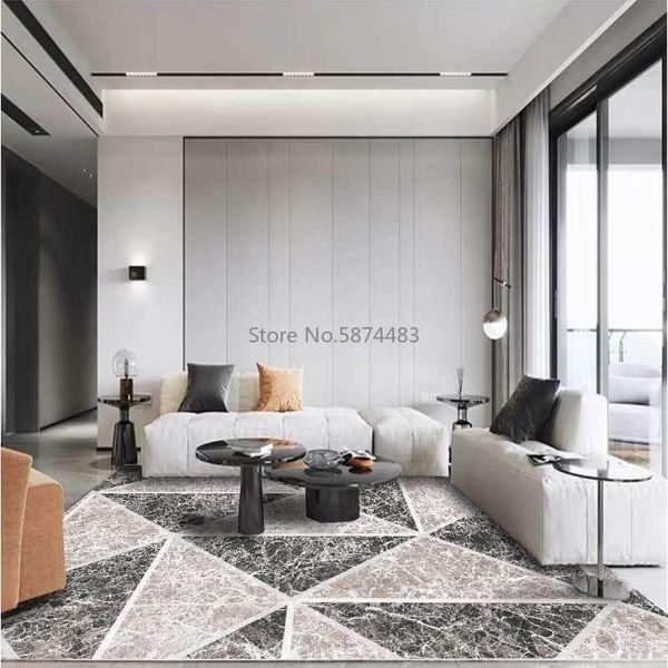

modern nordic imitation marble pattern triangle stitching kitchen living room bedroom bedside carpet floor mats
