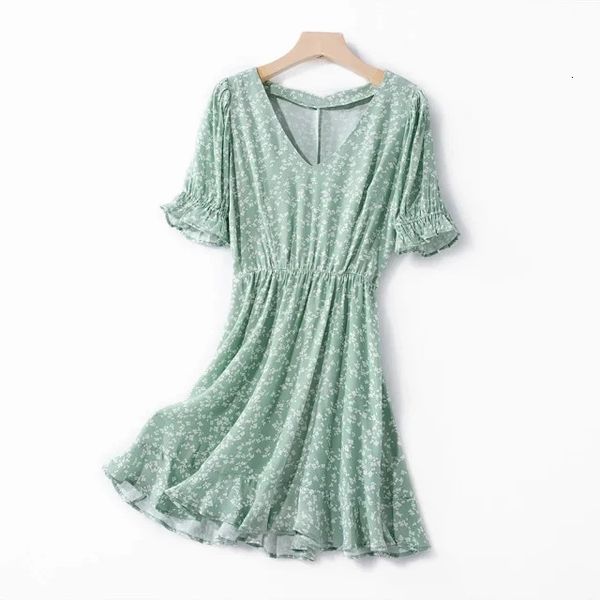 

2021 new primavera vero feminino v-neck vestido curto senhora manga curta babados floral impresso vestidos novo 4wbg, Black;gray