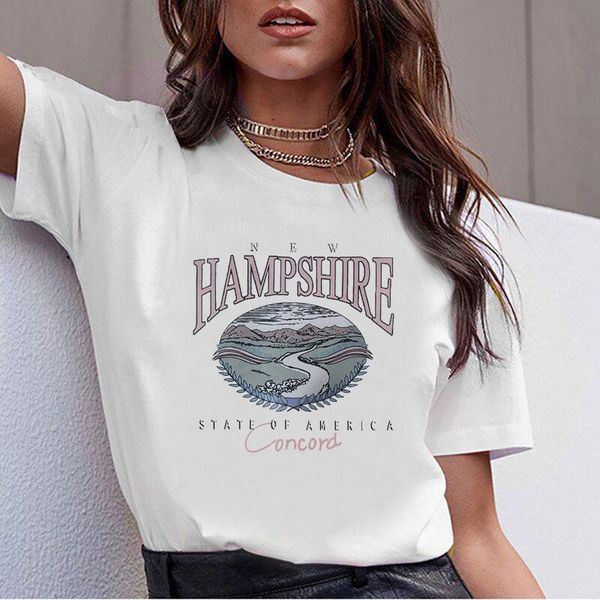 

women's t-shirt 2021 summer print custom name letter combination printing font short sleeve harajuku clothes, White