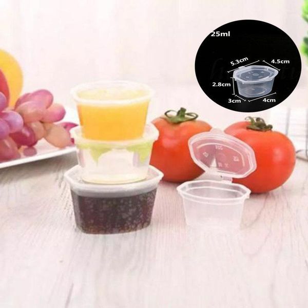 

storage bottles & jars 30pcs clear food small sauce containers package box&lid portable disposable plastic cups transparent 25/50/75ml