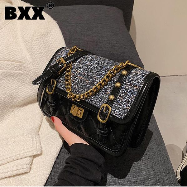 

evening bags [bxx] woman retro elegant chains handbag pu leather all-match crossbody shoulder bag fashion tide autumn winter 2021 gf0658