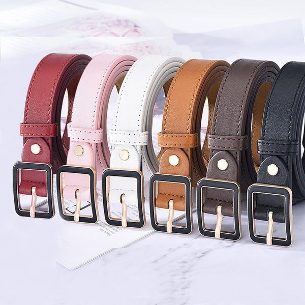 

belts ladies belt black square buckle trousers student fashion korean trend all-match dress decorative, Black;brown