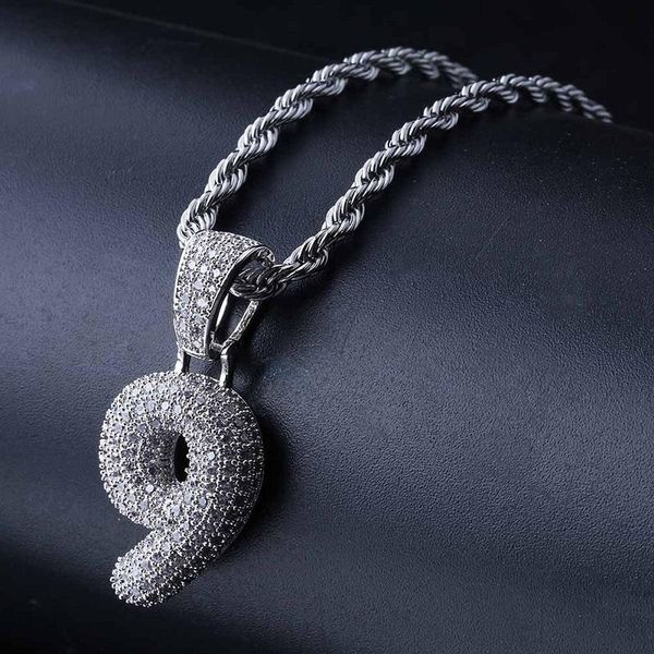 

designer necklace mens hip hop necklace jewelry fashion iced out number pendant necklaces gold twist chain for men, Silver