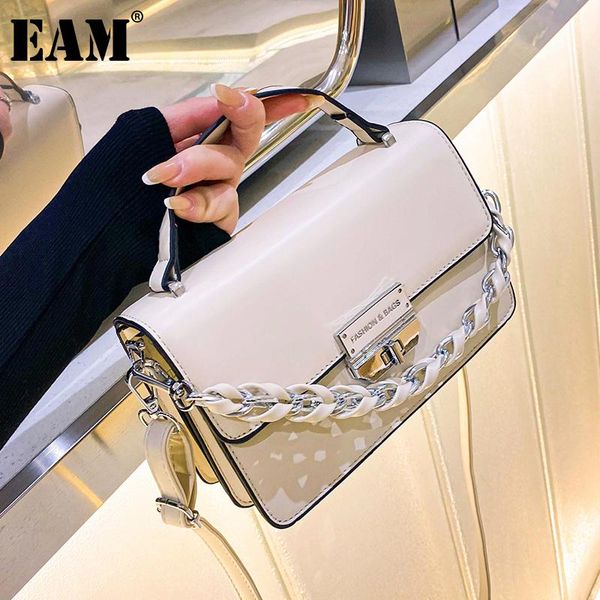 

cross body [eam] women elegant quality handbag pu leather flap personality all-match crossbody shoulder bag fashion tide 2021 18a2092