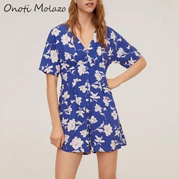 

women's jumpsuits & rompers onoti molazo floral print bodysuits women casual spring ladies female chic 2021 summer fashion, Black;white