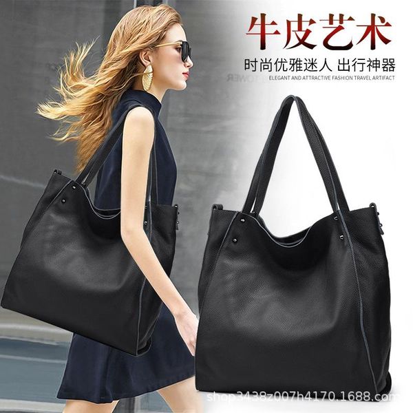 

leather women's bag 2021 new fashion shoulder bag women's head layer cowhide large capacity portable tote