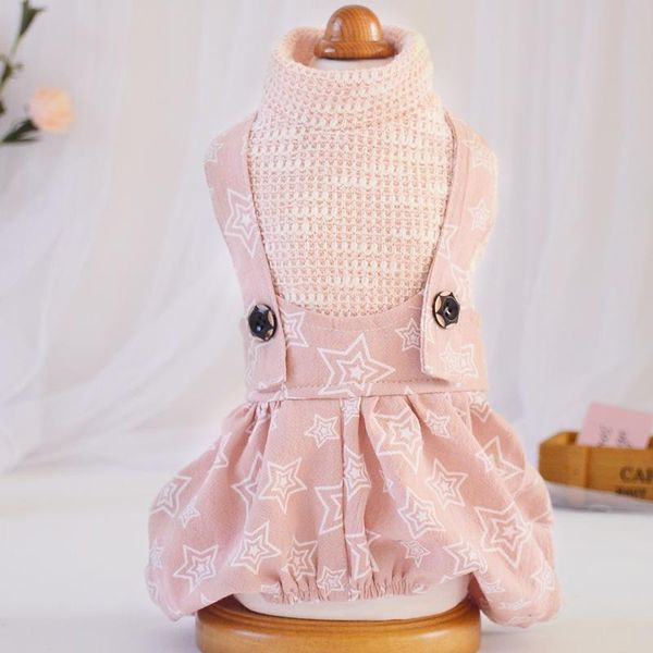 

dog apparel small clothes for autumn and winter est denim dresses pets pink black color s-xl sizes princess dress