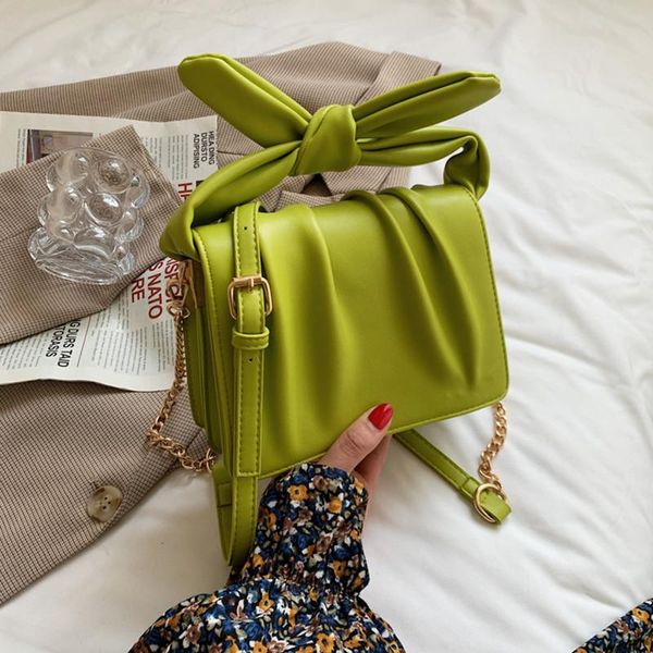 

evening bags dikizfly brand designer pleated crossbody for women 2021 cute bow totes handbags shoulder messenger bag soft leather