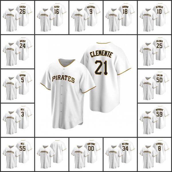 

baseball jersey pittsburghpirates #9 bill mazeroski 21 roberto clemente 55 josh bell 24 chris archer custom, Black