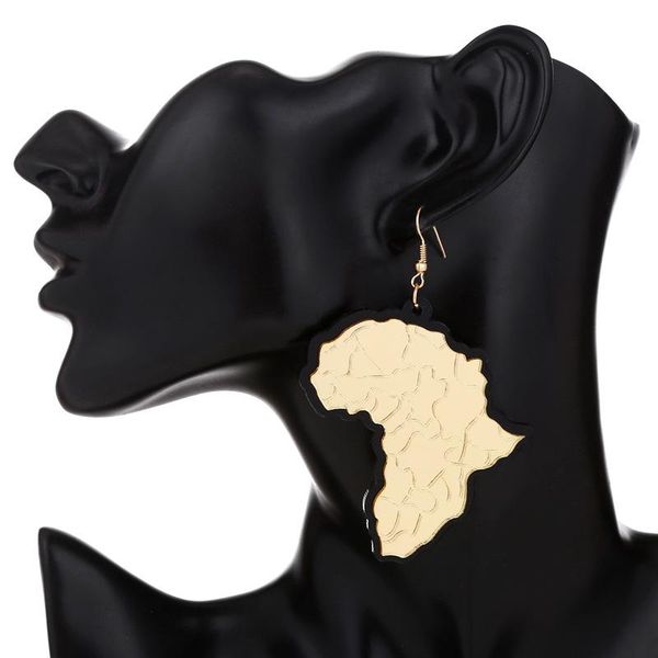 

dangle & chandelier 2021 design creative drop earrings golden africa map fashion acrylic good accessories for women girls, Silver