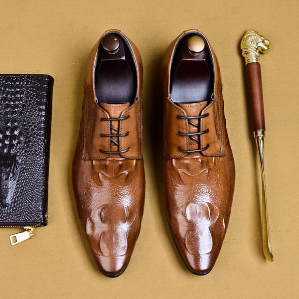 

Classic Business Mens Dress Shoes Fashion Elegant Formal Wedding Shoes Men Lace Up Office Oxford Shoes For Men A166, Black