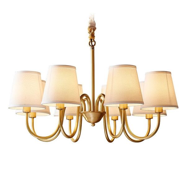 

pendant lamps american copper chandelier living room fabric pastoral country minimalist nordic modern creative study bedroom dining