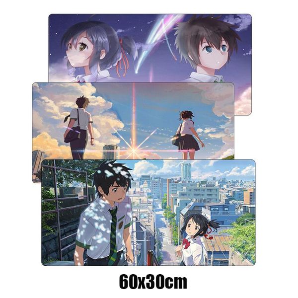

mouse pads & wrist rests large 60x30cm japan anime your name mousepad gamer rubber durable locking edge gaming pad lapnotebook desk mat