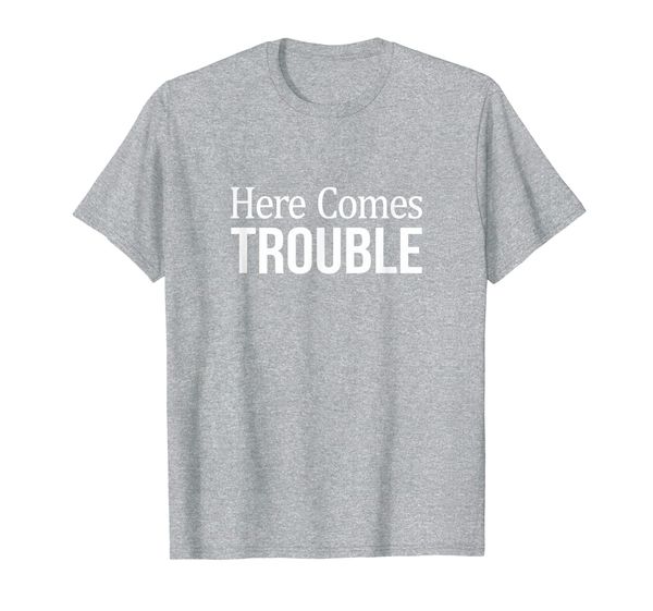 

here comes trouble - t-shirt, White;black