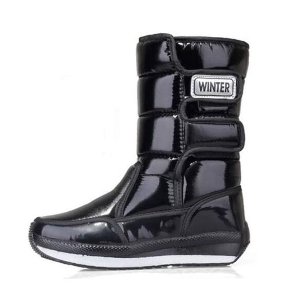 

boots womens snow winter waterproof non-slip plush casual shoes, Black