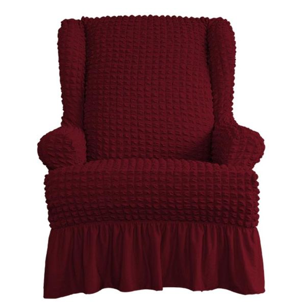 

seersucker wingback armchair cover recliner couch sofa slipcover with skirts