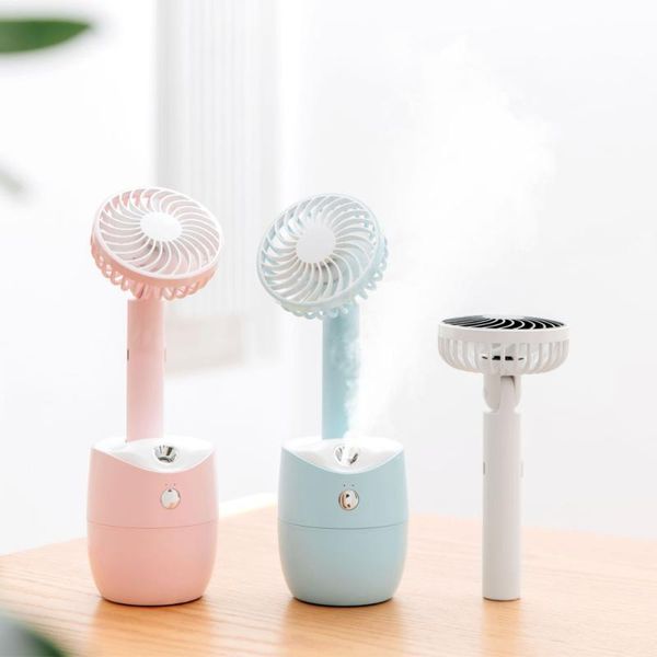 

electric fans mini portable spray cool handheld fan deskoffice usb charging travel humidification with shaking head