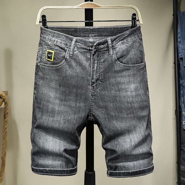 

summer black and grey capris men's fashion casual cool jeans shorts youth pants versatile breeches, Blue