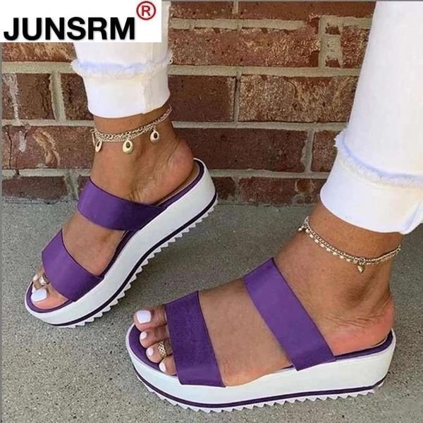 

sandals large size flat women's shoes summer thick-soled non-slip slippers woman simple mature elegant, Black