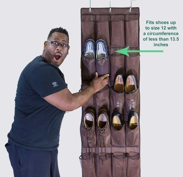 

storage bags 24 grid fashion non-woven shoes hanging durable large capacity folding bag